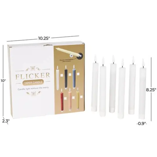 8" Flameless Wax Candles with Remote Control, 6ct. White {9}