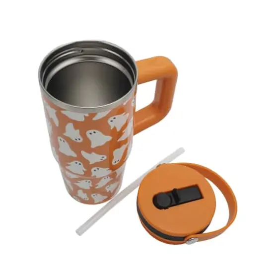 20oz. Orange & White Ghost Stainless Steel Insulated Tumbler by Ashland&reg; {4}