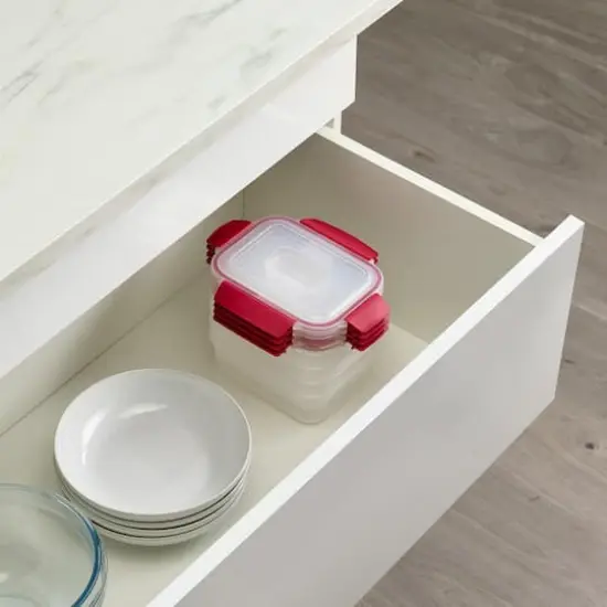 Joseph Joseph Nest Lock 8-piece Rectangular Food Storage Container Set Red {5}