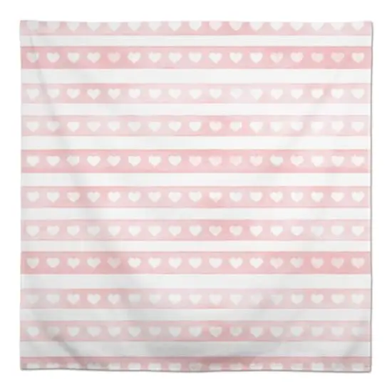 58" Simple Watercolor Stripe Heart Tablecloth {1}