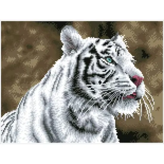 Diamond Dotz® Intermediate Tiger Blanc Pre-Framed Diamond Painting Kit {3}