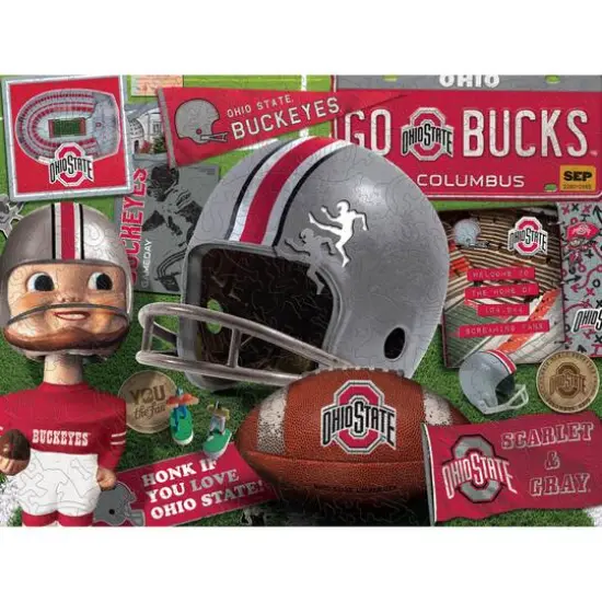 College Football Wooden Retro Series 333 Piece Jigsaw Puzzle Ohio State Buckeyes {1}