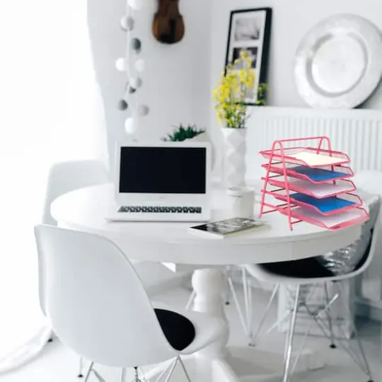 Mind Reader Desk Organizer with 5 Sliding Trays Pink {3}