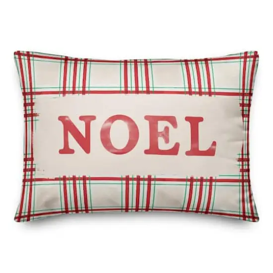 Noel Plaid Throw Pillow {1}