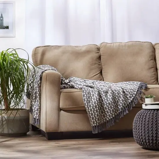 DII&reg; Gray Urban Check Throw {9}