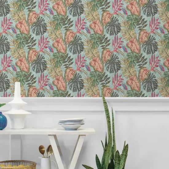 Tommy Bahama Cozumel Peel & Stick Wallpaper Mist {4}