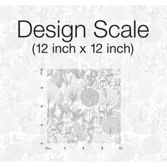 Roommates Forest Friends Peel & Stick Wallpaper Gray/White {8}