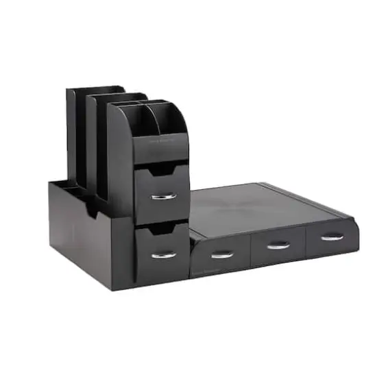 Mind Reader Black 2-Piece Single Serve Coffee Pod Drawer and Condiment Organizer Caddy Station {10}