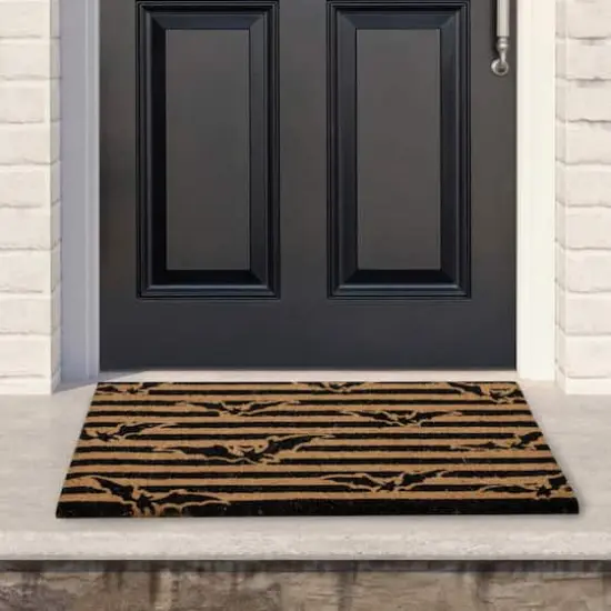 Natural Coir Flying Bats Halloween Doormat {3}