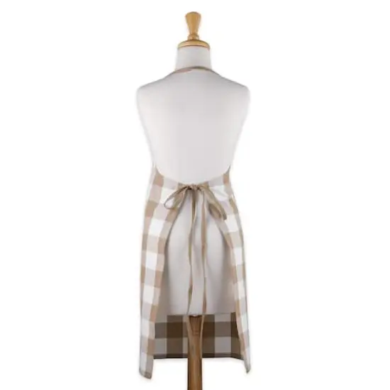 DII&reg; Buffalo Check Chef Apron Stone {7}