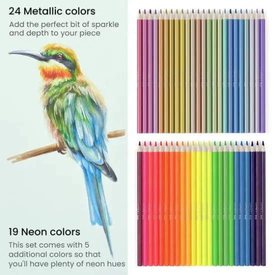 Arteza&reg; Kids Colored Triangular Pencils,Metallic and Neon Colors, set of 48 pcs {8}