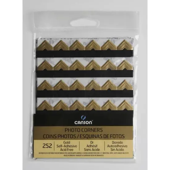 Canson&reg; Self-Adhesive Photo Corners, 252ct. Gold {1}