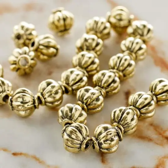 Gold Metal Lantern Beads, 8mm by Bead Landing&trade; {3}