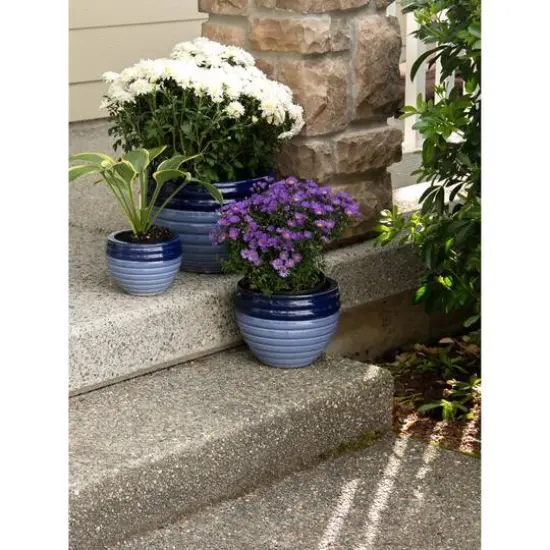 Duo Blue Tone Planter Set {5}