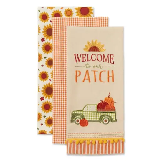 DII&reg; Pumpkin Patch Truck Dishtowel Set {3}