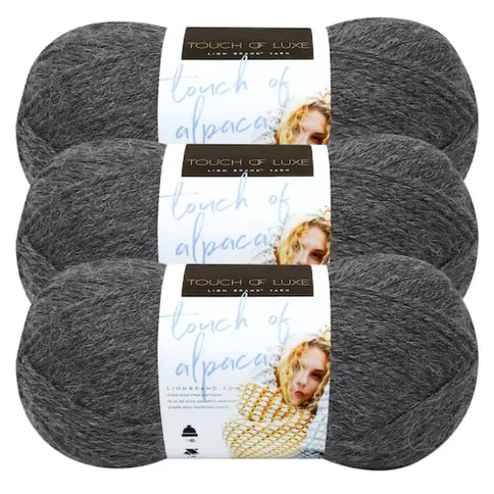 3 Pack Lion Brand&reg; Touch of Alpaca&reg; Yarn Charcoal {1}