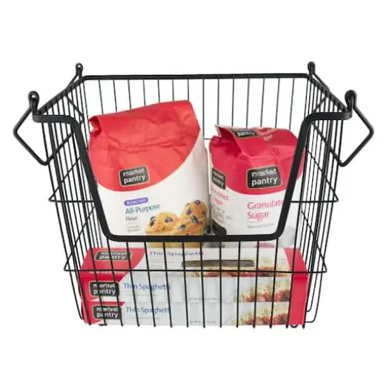 DII&reg; Large Rectangle Metal Basket Black {4}