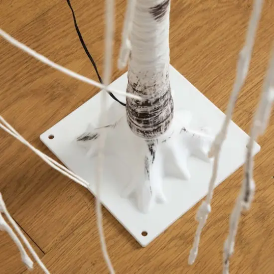 4ft. Pre-Lit White Weeping Willow Artificial Christmas Tree, Warm White LED Lights {7}