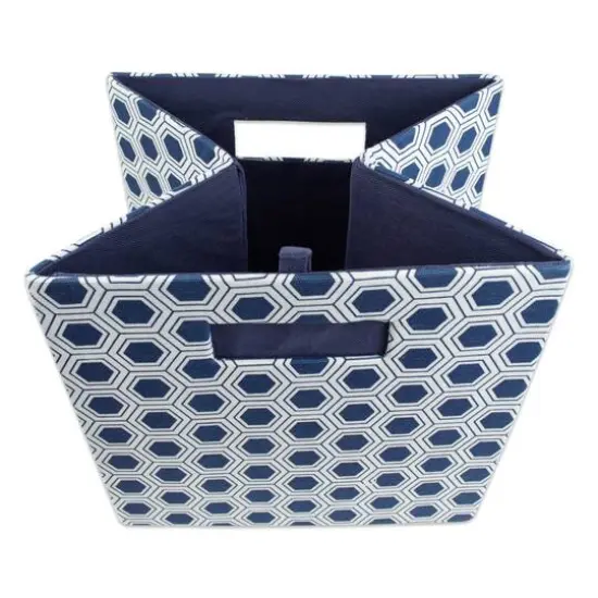 DII&reg; 13" Polyester Honeycomb Storage Cube Nautical Blue {6}