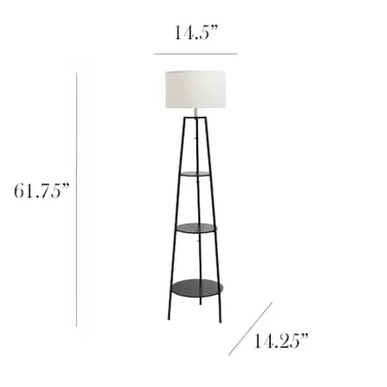 Simple Designs 62.5" Tripod 3 Tier Floor Lamp Black {4}
