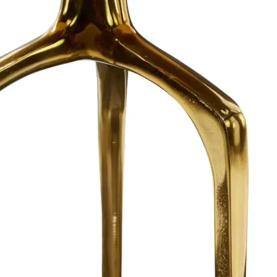 22" Gold Aluminum Contemporary Accent Table {5}