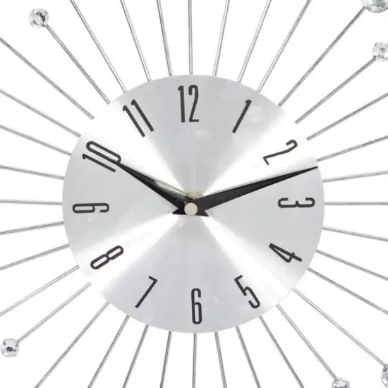 Silver Glam Metal Wall Clock {4}