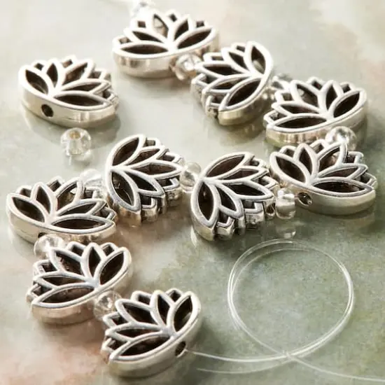 Silver Metal Lotus Beads, 16mm by Bead Landing&trade; {3}