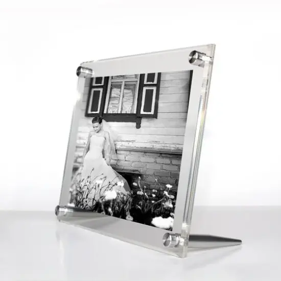 Wexel Art Clear Acrylic Tabletop Floating Picture Frame with Silver Hardware {1}