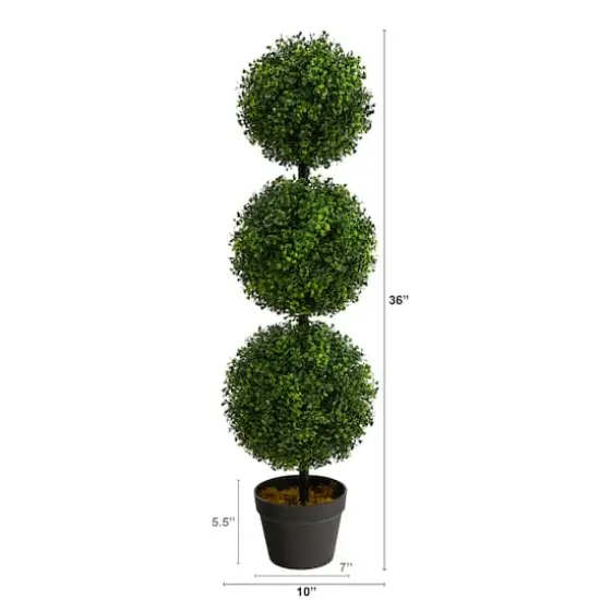 3ft. Potted Boxwood Triple Ball Topiary Tree {3}