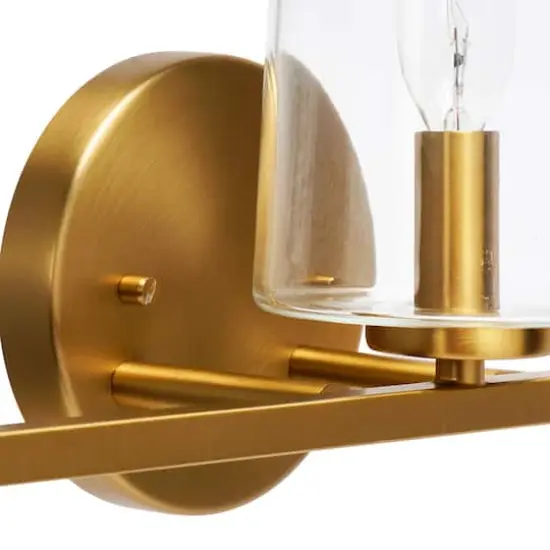 Hello Honey® Robert Stevenson Lighting Berkley Metal & Glass 3-Light Vanity Light Brushed Gold {4}