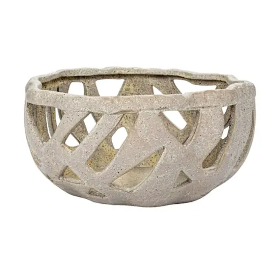 Hello Honey® 9.5" Cream Speckled Reactive Glaze Stoneware Bread Basket {8}