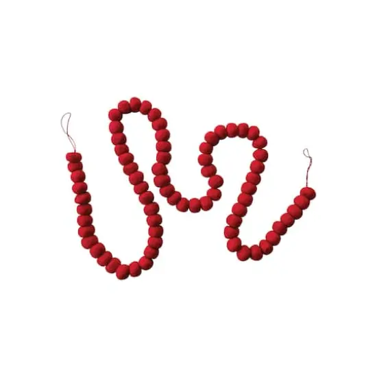 Hello Honey&reg; 6ft. Handmade Wool Felt Ball Garland Red {1}