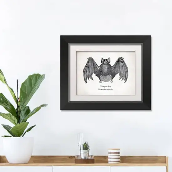 Vampire Bat Halloween Print in Black Frame {4}