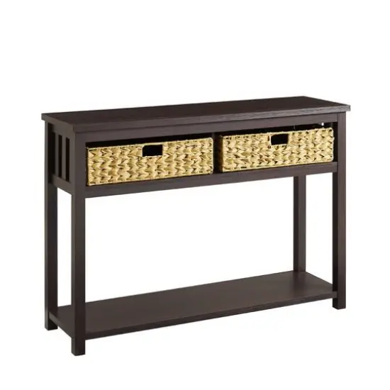 Walker Edison Espresso Mission Storage Entry Table  {1}