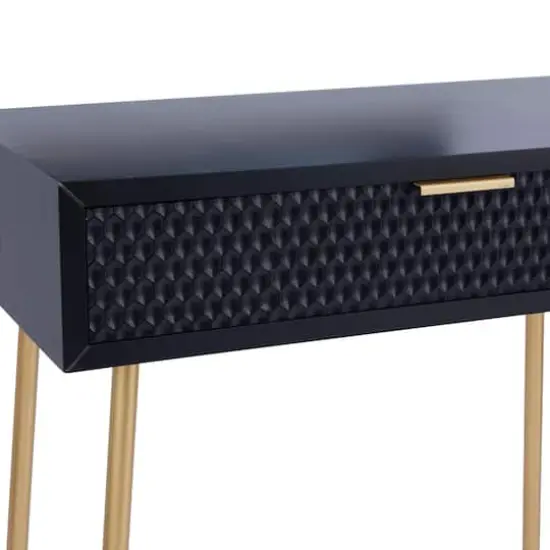 Set of 2" Black Wood Contemporary Console Table with Mirror, 31" x 31" x 16" {4}