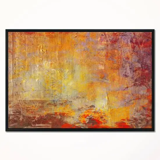 Designart - Ambient Canvas Grunge - Abstract Canvas Art Print in Black Frame {3}