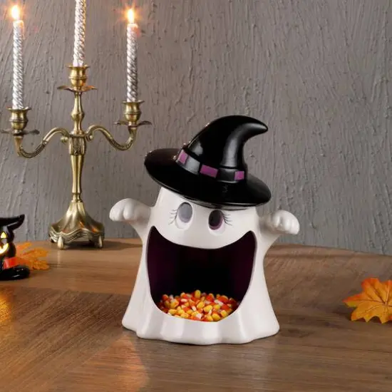 Mr. Halloween 12“ Motion Activated Ceramic Ghost Candy Bowl {3}