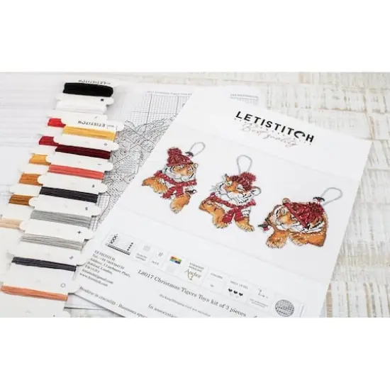 Letistitch Christmas Tigers Toys Set Plastic Canvas Counted Cross Stitch Kit {4}