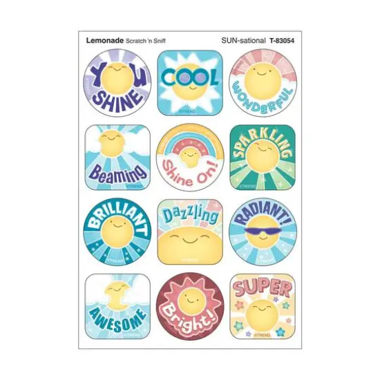 TREND Enterprises&reg; SUN-sational, Lemonade Scent Scratch 'n Sniff Stinky Stickers&reg;, 6 Packs of 48 {3}