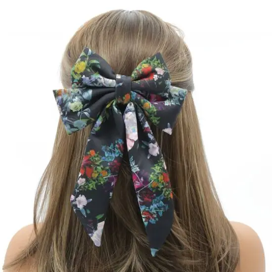 Black Floral Bow Hair Clip by Celebrate It&trade; {3}
