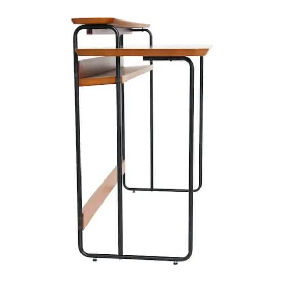 Hello Honey&reg; Pacifica Mid-Century Modern Computer Desk Black/Almond {5}