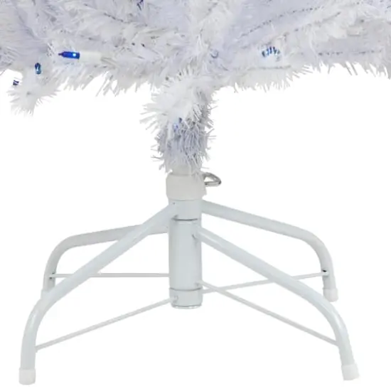 6.5ft. Pre-Lit Slim White Geneva Spruce Artificial Christmas Tree, Blue Lights {6}