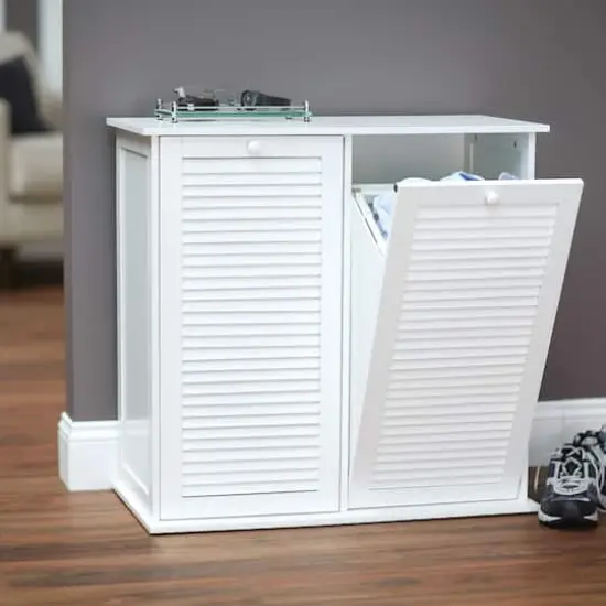 Household Essentials Tilt-out Cabinet Laundry Sorter with Shutter Front {3}