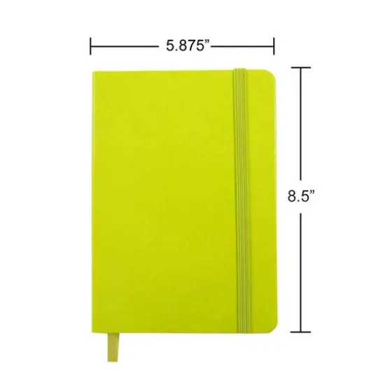 JAM Paper Large Hardcover Notebook with Elastic Band Green Apple {7}
