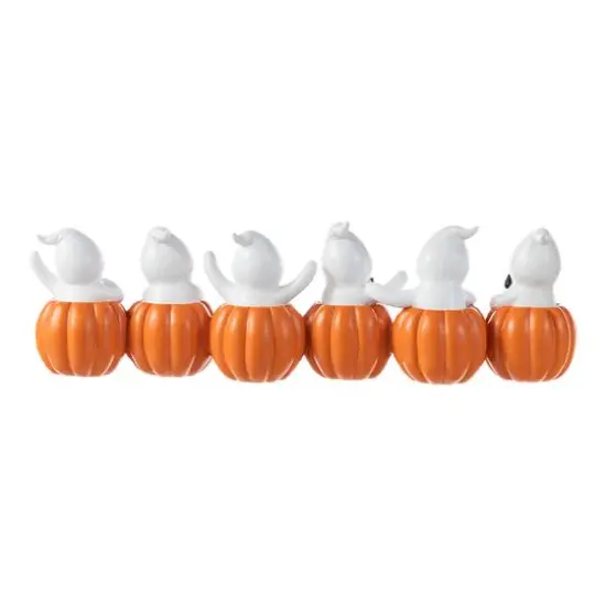 Glitzhome&reg; 15.5"L Halloween Polyresin SPOOKY Ghost Pumpkin Table Decor {8}