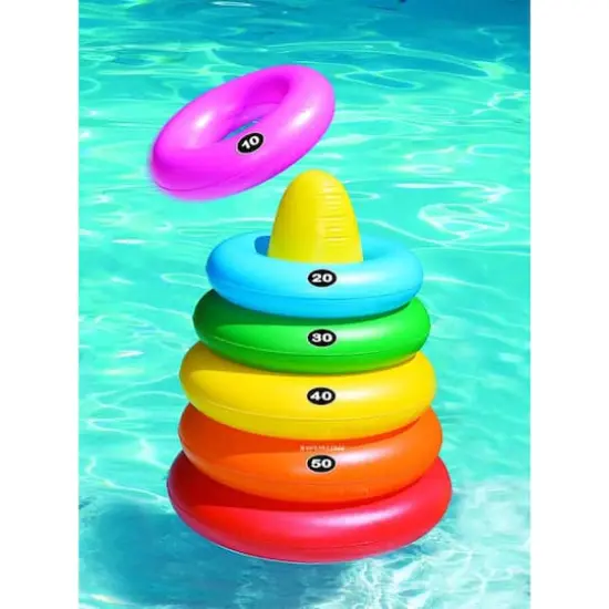 Swimline 4.5ft. Inflatable Giant Ring Toss Target Swimming Pool Game {3}