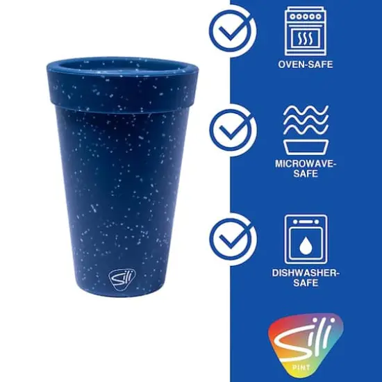 Silipint&reg; 16oz. Silicone Coffee Tumblers, 2ct. Blue Speckled {4}