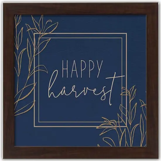 Happy Harvest Blue Walnut Framed Print Under Plexiglass {1}
