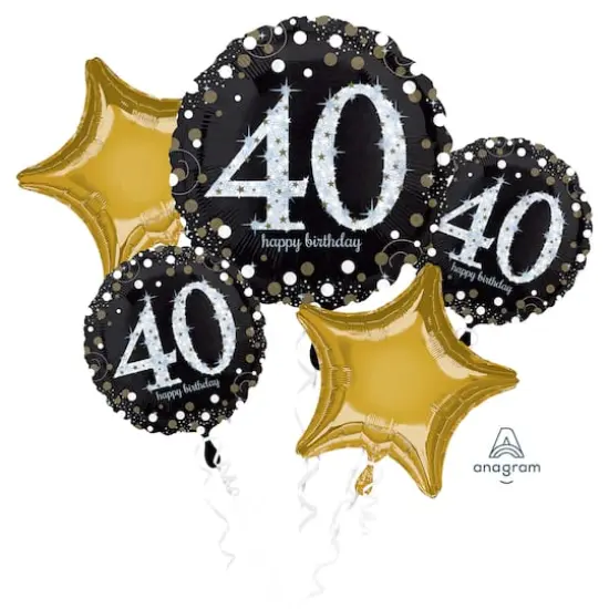 Sparkling Birthday 40 Foil Balloon Bouquet  {1}