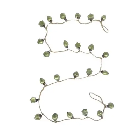Hello Honey&reg; 6ft. Olive Green Embossed Mercury Glass Ornament Garland {1}